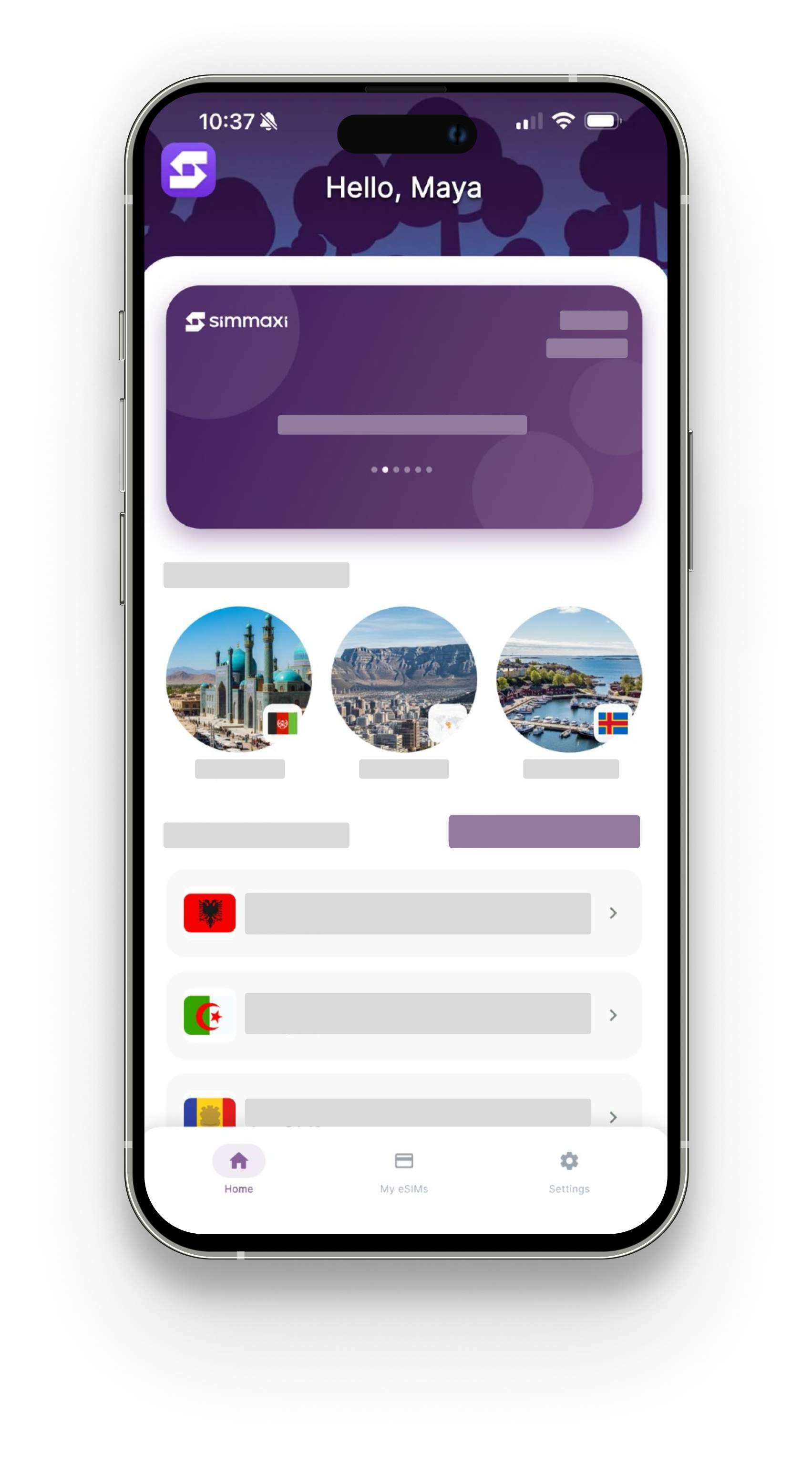 SimMaxi eSIM mobile app download