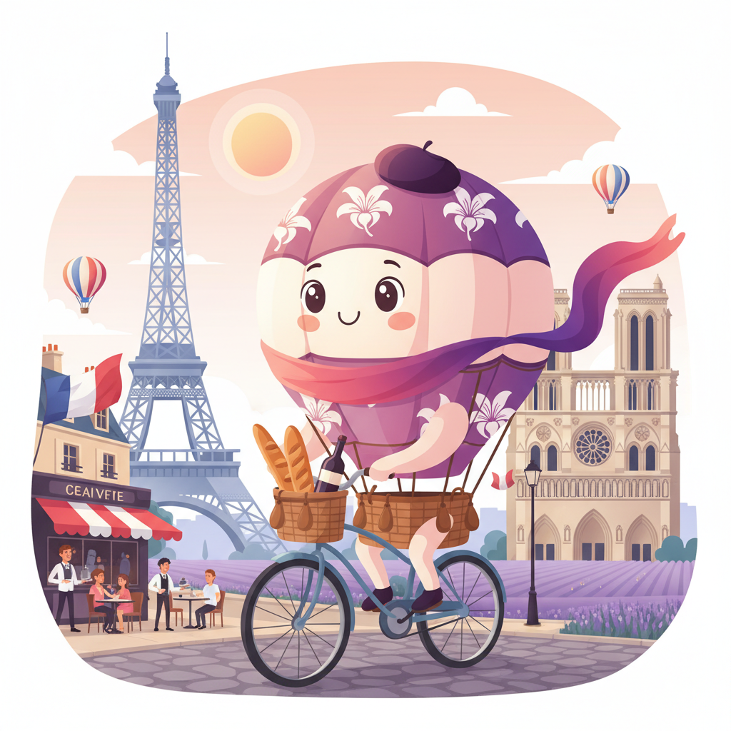 Cartoon mascot exploring Fransa